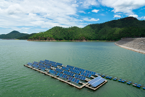 solar panels on water